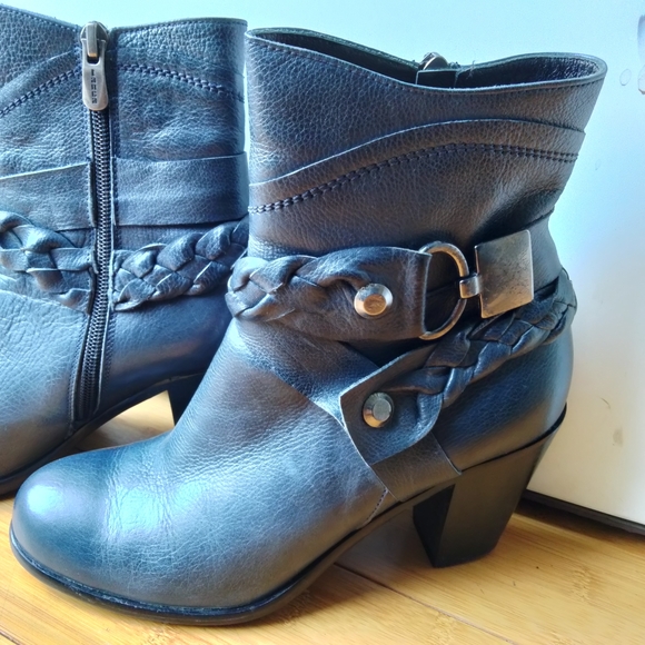 Kemal Tanca Women's Blue Genuine Leather Ankle Boots Size 37 (US 7) - Picture 4 of 15